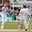 Stuart Broad, left, celebrates dismissing Brendon McCullum
