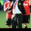 Sir Alex Ferguson, centre, acknowledges the fans after his final game in charge of the club