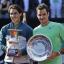 Roger Federer, right, was full of praise for Rafael Nadal (AP)
