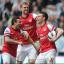 Laurent Koscielny, right, scored the goal which meant Arsenal finished fourth