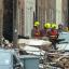 Emergency services outside the remains of a house in Wright Street, Newark, which was destroyed in an explosion (PA)