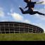 Gymnast Beth Tweddle in front of the Finnieston Crane in Glasgow (Alistair Devine/PA)