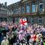 People taking part in the English Defence League march in Newcastle (PA)