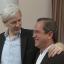 WikiLeaks founder Julian Assange with Ecuador's foreign minister Ricardo Patino inside the Ecuadorian embassy in London (AP)