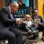 Lord Sugar and inventor Tom Pellereau, with Ren Butler aged two from Blackheath, unveil their latest product, a nail clipper for children