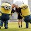 Steve Carell, Miranda Cosgrove and the Minions pose to promote Despicable Me 2