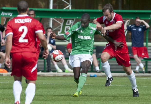 Winner: Paul Semakula fired Leatherhead into the first round qualifying of the FA Cup at the expense of the Terrors