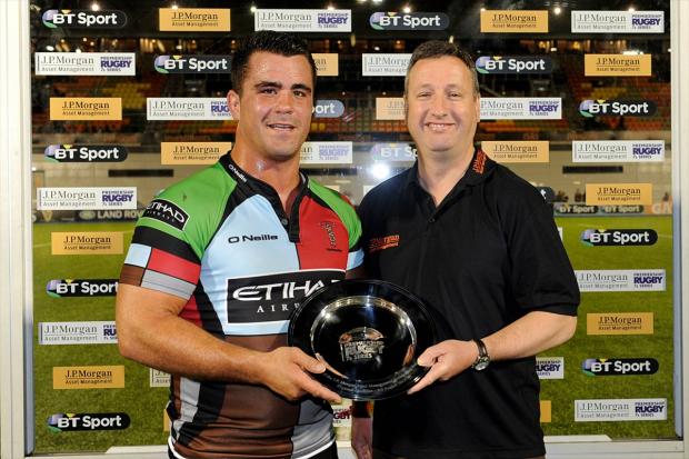 Keen as mustard: Quins hooker Dave Ward, left, pictured at the JP Morgans sevens in the summer