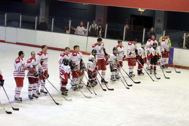 The Redskins at their last match before Streatham Ice Arena shut in 2011