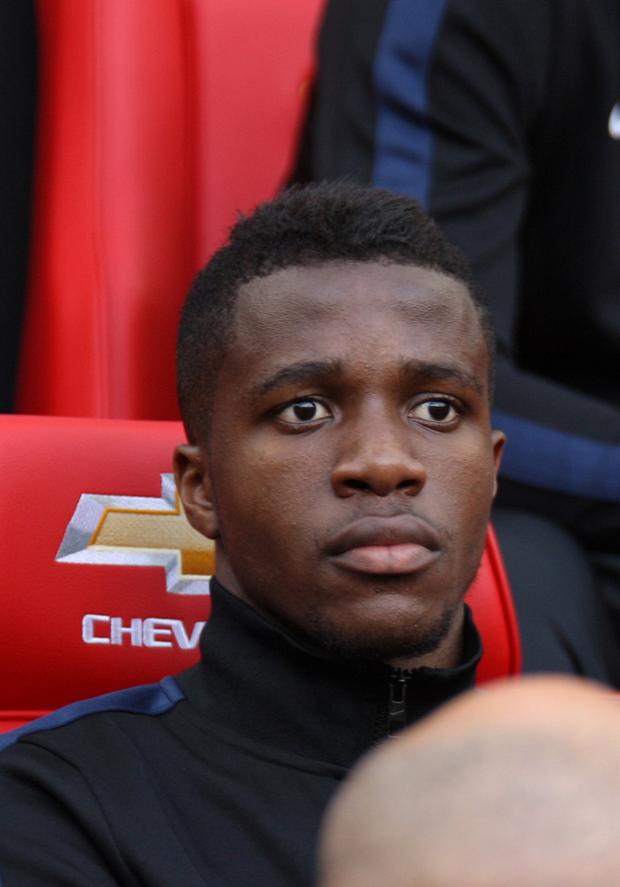 Watching brief: Wilfried Zaha has made just one appearance for Manchester United this season SP79011