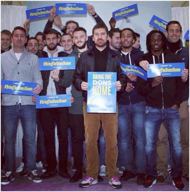 Streatham Guardian: Fans launched the campaign during the Winter Wonderland celebrations in Wimbledon on Sunday which several AFC Wimbledon player's attended. Streatham Guardian: Fans launched the campaign during the Winter Wonderland celebrations in Wimbledon on Sunday which several AFC Wimbledon player's attended.