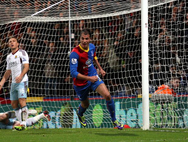 Streatham Guardian: Eagles forward Marouane Chamakh celebrates scoring the winner against West Ham at Selhurst in December. Picture by Edmund Boyden. Streatham Guardian: Eagles forward Marouane Chamakh celebrates scoring the winner against West Ham at Selhurst in December. Picture by Edmund Boyden.