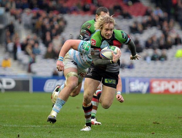Streatham Guardian: European double: Winger Charlie Walker scored the second Heineken Cup try of his career on Sunday, having scored his first last week PPAUK Streatham Guardian: European double: Winger Charlie Walker scored the second Heineken Cup try of his career on Sunday, having scored his first last week PPAUK