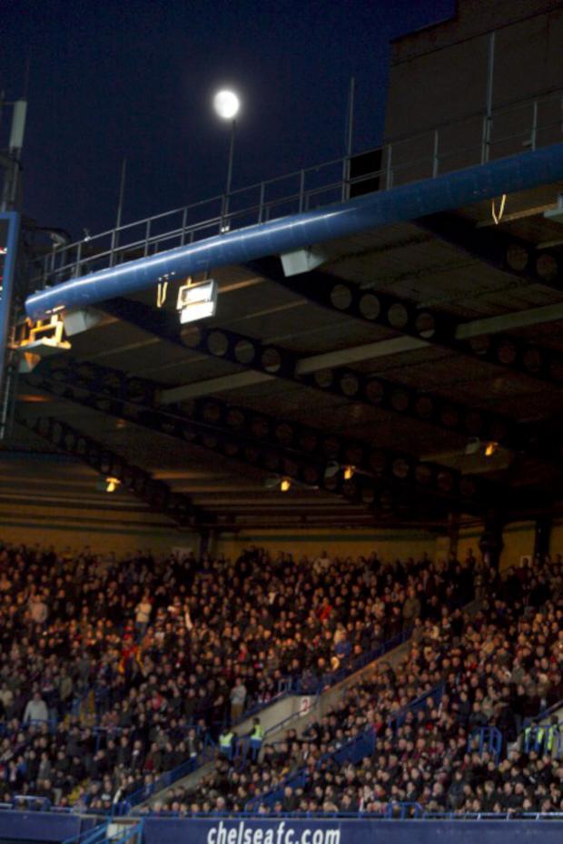 Streatham Guardian: High in the shed end: Celebrations abound after Marouane Chamakh's goal at Chelsea Streatham Guardian: High in the shed end: Celebrations abound after Marouane Chamakh's goal at Chelsea