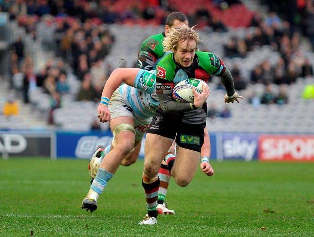 Streatham Guardian: Try time: Charlie Walker cuts loose against Racing Metro on Sunday Picture: PPAUK Streatham Guardian: Try time: Charlie Walker cuts loose against Racing Metro on Sunday Picture: PPAUK