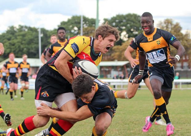 Streatham Guardian: Making a mark: Richmond's Rob Alexander, in action against Esher, was among the try scorers on Saturday Streatham Guardian: Making a mark: Richmond's Rob Alexander, in action against Esher, was among the try scorers on Saturday