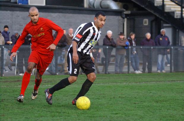 Streatham Guardian: Must do better: Jordan Wilson, here in his Tooting days, wants his Robins team-mates to cut out the silly mistakes Streatham Guardian: Must do better: Jordan Wilson, here in his Tooting days, wants his Robins team-mates to cut out the silly mistakes