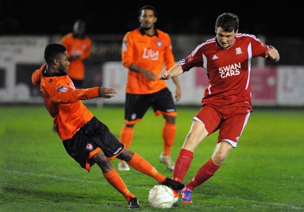 Streatham Guardian: Pastures new: Striker Will Turl, right, switched to Chipstead last week to team up with former boss Steve Baker Streatham Guardian: Pastures new: Striker Will Turl, right, switched to Chipstead last week to team up with former boss Steve Baker