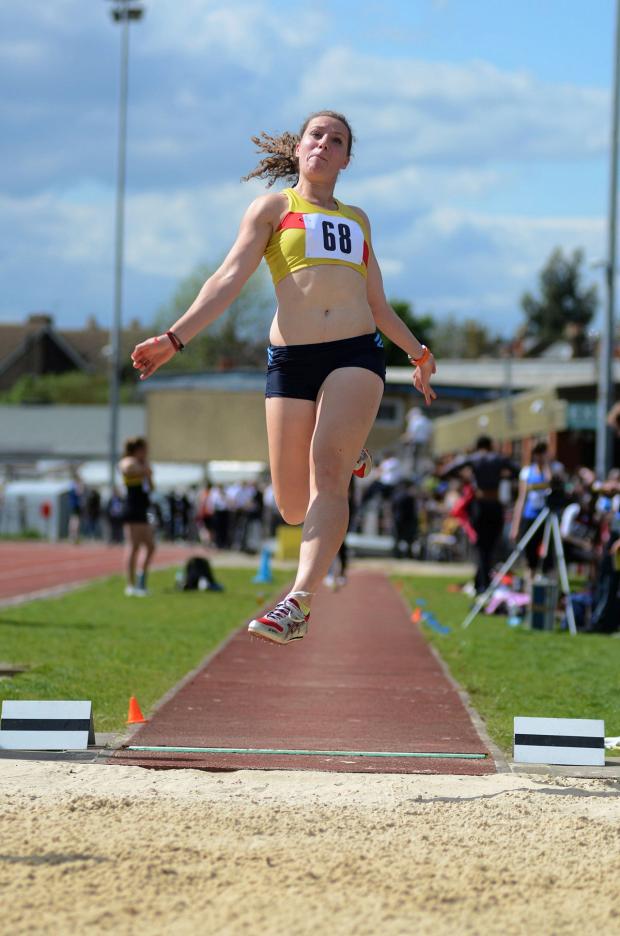 Streatham Guardian: Silver lining: Emily Martin won silver in the senior long jump on a tough day of competition for Hercules Wimbledon's stars SP66959 Streatham Guardian: Silver lining: Emily Martin won silver in the senior long jump on a tough day of competition for Hercules Wimbledon's stars SP66959