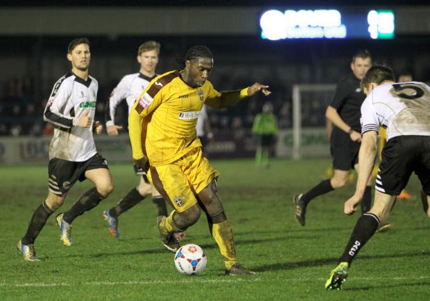 Streatham Guardian: Hero: Craig Dundas grabbed the winner for Sutton United at Dover Athletic on Tuesday night Picture: Paul Loughlin Streatham Guardian: Hero: Craig Dundas grabbed the winner for Sutton United at Dover Athletic on Tuesday night Picture: Paul Loughlin