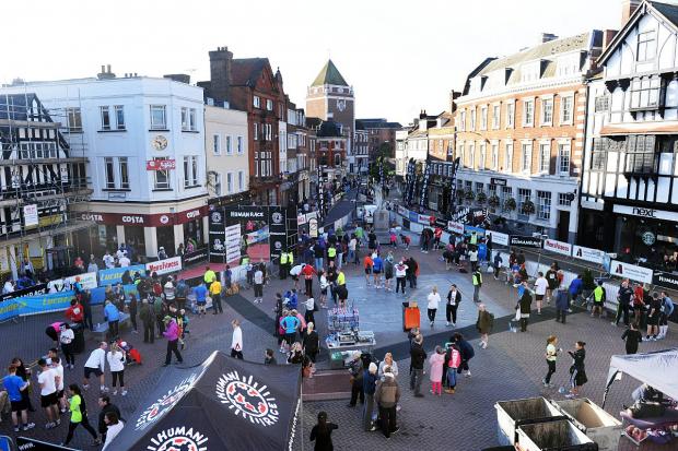 Streatham Guardian: The promised land: The Breakfast Run finish line in Kingston's Market Square Streatham Guardian: The promised land: The Breakfast Run finish line in Kingston's Market Square