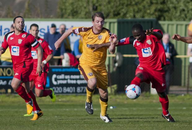 Streatham Guardian: Off the mark: Michael Spillane scored his first goal in Sutton United colours in Tuesday night’s 1-0 win over Boreham Wood Deadlinepix SP81948 Streatham Guardian: Off the mark: Michael Spillane scored his first goal in Sutton United colours in Tuesday night’s 1-0 win over Boreham Wood Deadlinepix SP81948