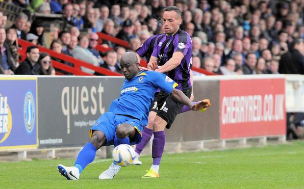 Streatham Guardian: Tough day: Will Antwi is dumped on his back in the 0-0 draw with Bristol Rovers Picture: David Purday Streatham Guardian: Tough day: Will Antwi is dumped on his back in the 0-0 draw with Bristol Rovers Picture: David Purday