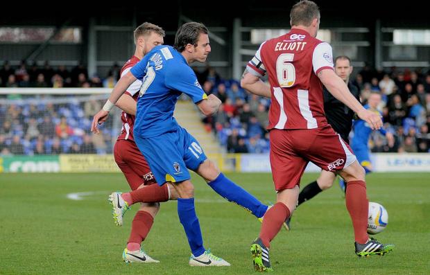 Streatham Guardian: Among the goals: Jack Midson scored the winner over Cheltenham Town Picture: David Purday Streatham Guardian: Among the goals: Jack Midson scored the winner over Cheltenham Town Picture: David Purday