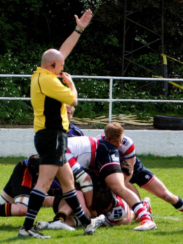 Streatham Guardian: He’s in there somewhere: Dom Shabbo gets Park up and running against Cinderford with the opening try Picture: David Whittam Streatham Guardian: He’s in there somewhere: Dom Shabbo gets Park up and running against Cinderford with the opening try Picture: David Whittam