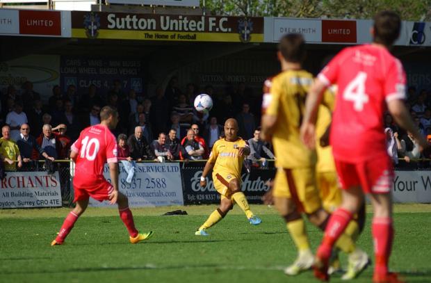 Streatham Guardian: Not this time: Simon Downer and Sutton United face another season in the Skrill South after the disappointment of defeat on Saturday SP84841-14 Streatham Guardian: Not this time: Simon Downer and Sutton United face another season in the Skrill South after the disappointment of defeat on Saturday SP84841-14