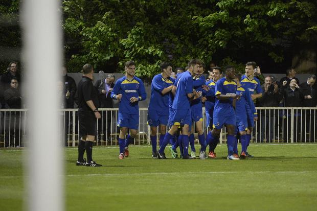 Streatham Guardian: Long path ahead: Tom Beere is mobbed after scoring for the Dons’ U21s in the London Senior Cup final, but will he make the grade as a second-year professional? SP84890 Streatham Guardian: Long path ahead: Tom Beere is mobbed after scoring for the Dons’ U21s in the London Senior Cup final, but will he make the grade as a second-year professional? SP84890