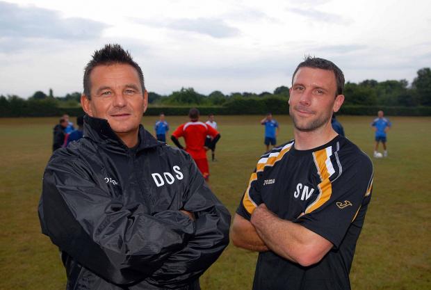 Streatham Guardian: The way we were: Steve McKimm, right, made the step up to coaching with Paul Doswell, left, at Sutton United in 2009 SP27254 Streatham Guardian: The way we were: Steve McKimm, right, made the step up to coaching with Paul Doswell, left, at Sutton United in 2009 SP27254