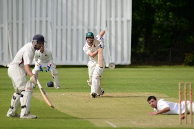 Streatham Guardian: In vain: Malden Wanderers Will Sabey hits out against Cranleigh but his side fell four runs short of victory Streatham Guardian: In vain: Malden Wanderers Will Sabey hits out against Cranleigh but his side fell four runs short of victory