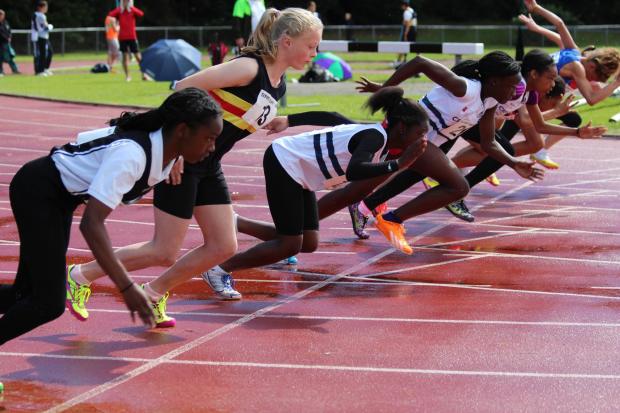 Streatham Guardian: Off: Marcia Sey, fourth from left, blew away the competition in the 70m hurdles All pictured: Karen Fossett Streatham Guardian: Off: Marcia Sey, fourth from left, blew away the competition in the 70m hurdles All pictured: Karen Fossett