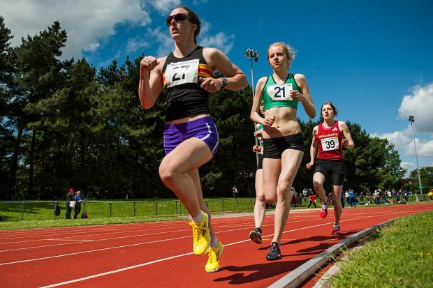 Streatham Guardian: Second best: Walton Athletics Club's Fiona de Mauny led the senior women's 1,500m at one stage but was forced to settle for silver Streatham Guardian: Second best: Walton Athletics Club's Fiona de Mauny led the senior women's 1,500m at one stage but was forced to settle for silver
