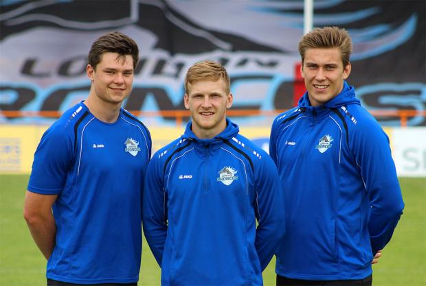 Streatham Guardian: Joining up: Former Elmbridge Eagles youngster Harvey Burnett, left, with Joe Keyes and Toby Everett Streatham Guardian: Joining up: Former Elmbridge Eagles youngster Harvey Burnett, left, with Joe Keyes and Toby Everett
