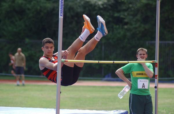 Streatham Guardian: High time: Chris Annous in action for Herne Hill Harriers at the latest Southern Men's League meeting SP86286 Streatham Guardian: High time: Chris Annous in action for Herne Hill Harriers at the latest Southern Men's League meeting SP86286