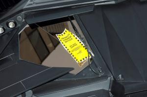 The ticket a prankster has taken from another car and put on the Batmobile