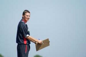 Raising standards: Boss Andy Scott overseas pre-season training at Osterley Park on Tuesday.