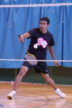 Winning team: Sutton in badminton action. George Burgess