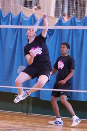 Winning team: Sutton in badminton action. George Burgess