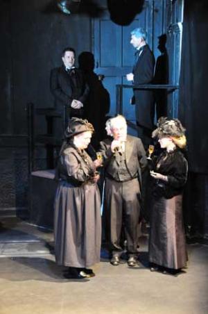 Action from Carlton Dramatic Society's last production at Wimbledon Studio, Black Widow
